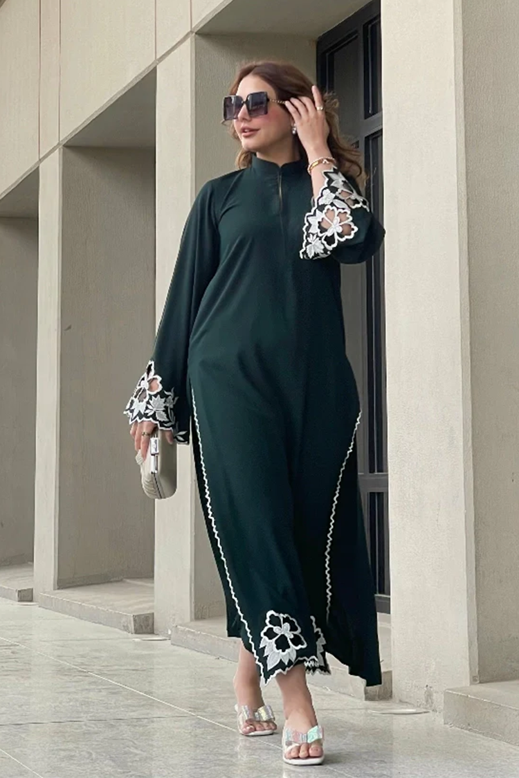 Picture of Manahils - Dark Green Embroidered Two Pc - Available at Raja Sahib