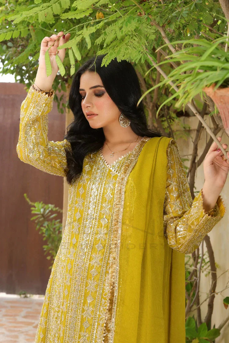 Picture of <!--are-->Manahils - Kurti 122-Divine- Mustard - Available at Raja Sahib