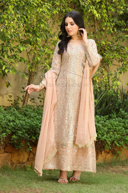 Picture of <!--arh-->Manahils - Kurti 122-Divine- Peach - Available at Raja Sahib