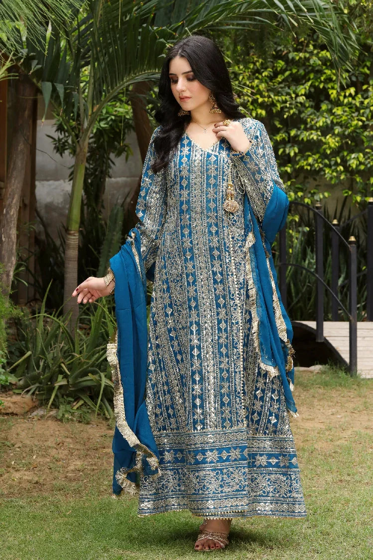 Picture of <!--ari-->Manahils - Kurti 122-Divine- Zinc Blue - Available at Raja Sahib