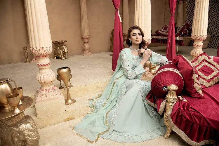 Picture of <!--asl-->Manahils - Kurti-B-006-Aqua - Available at Raja Sahib