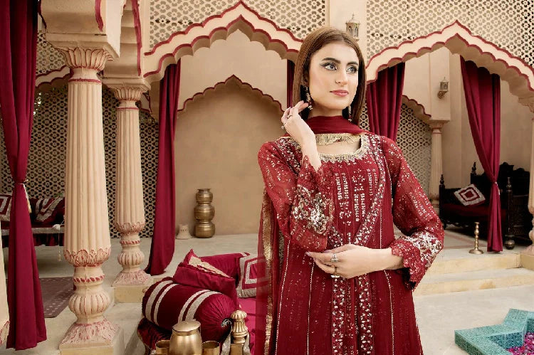 Picture of <!--ash-->Manahils - Kurti-B-005-Mehroon - Available at Raja Sahib