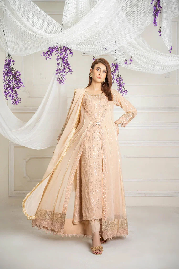 Picture of <!--atk-->Manahils - Kurti-B-005-Peach - Available at Raja Sahib