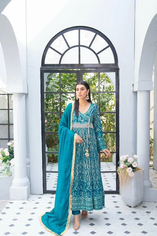 Picture of <!--atr-->Manahils - Kurti 105-Teal - Available at Raja Sahib