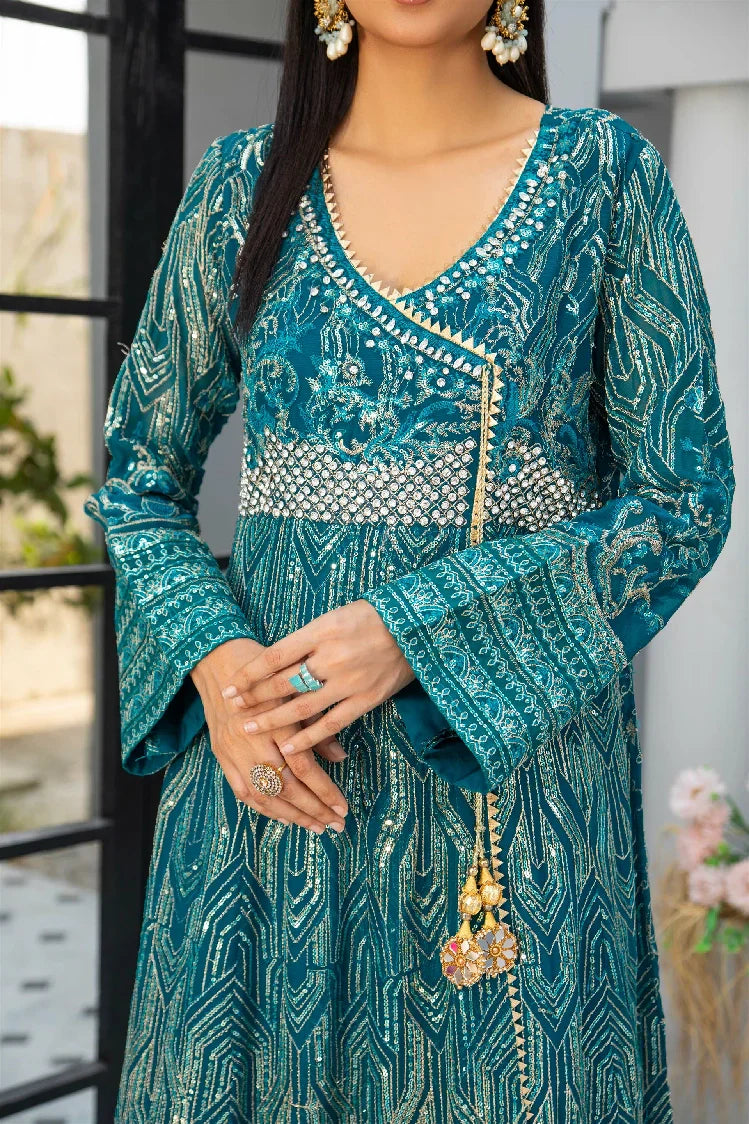 Picture of <!--atr-->Manahils - Kurti 105-Teal - Available at Raja Sahib
