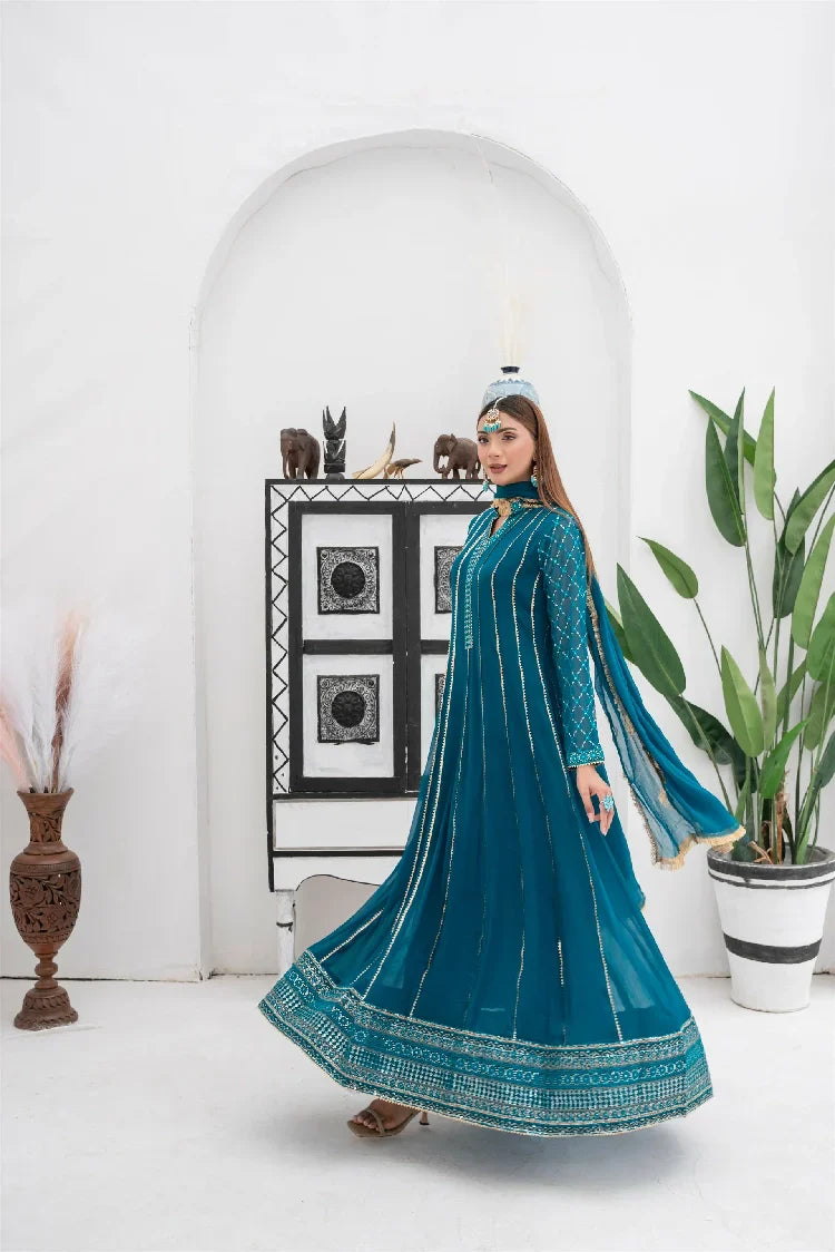 Picture of <!--asx-->Manahils - Kurti 106-Teal - Available at Raja Sahib