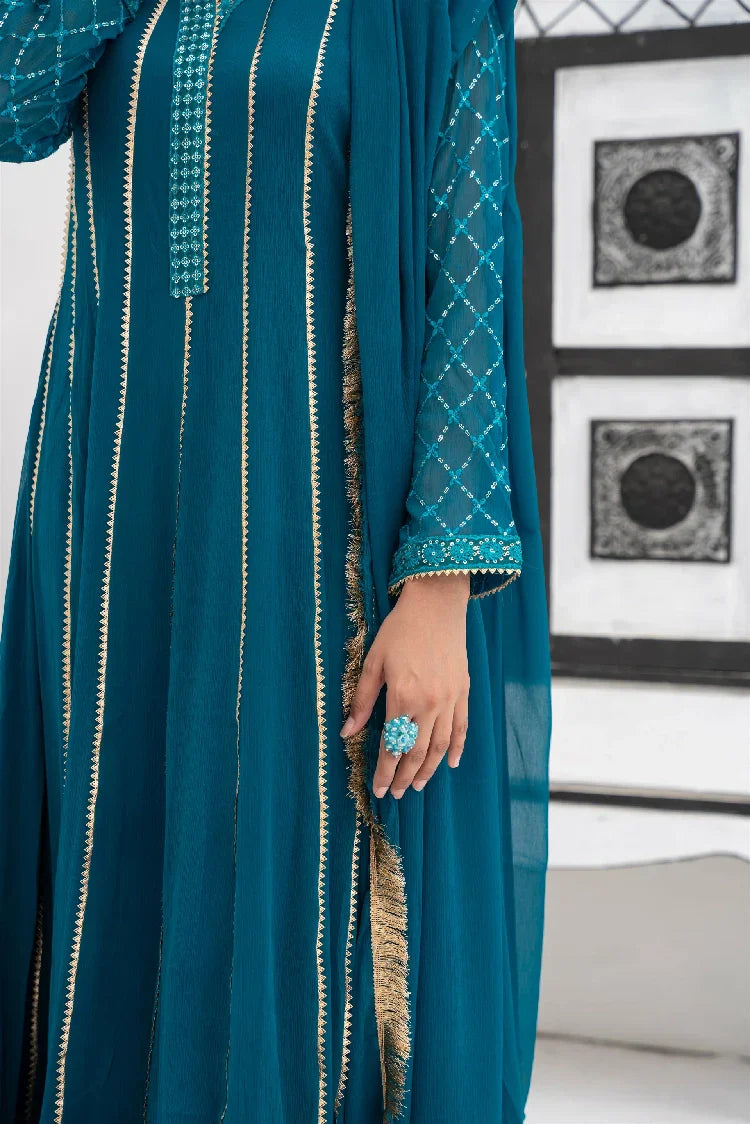 Picture of <!--asx-->Manahils - Kurti 106-Teal - Available at Raja Sahib
