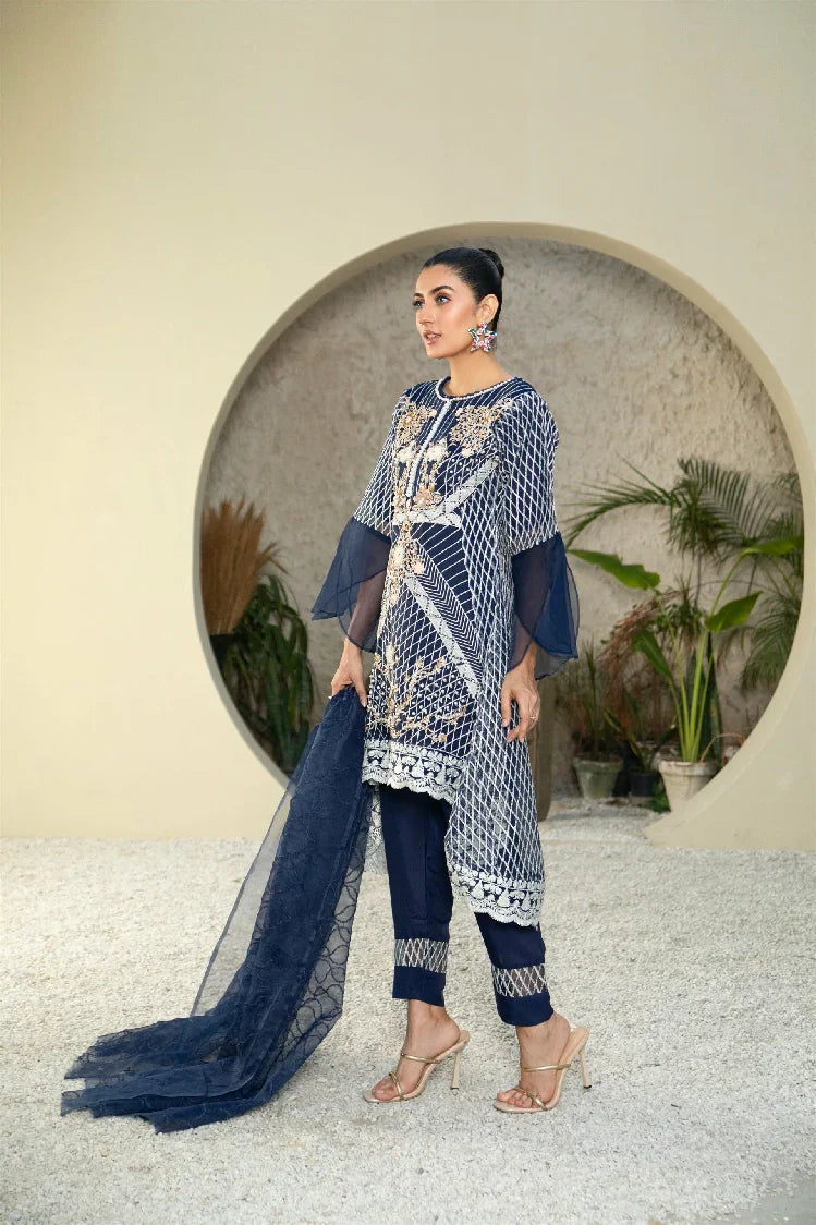 Picture of <!--atz-->Manahils - Mlt-01-Navy Blue - Available at Raja Sahib