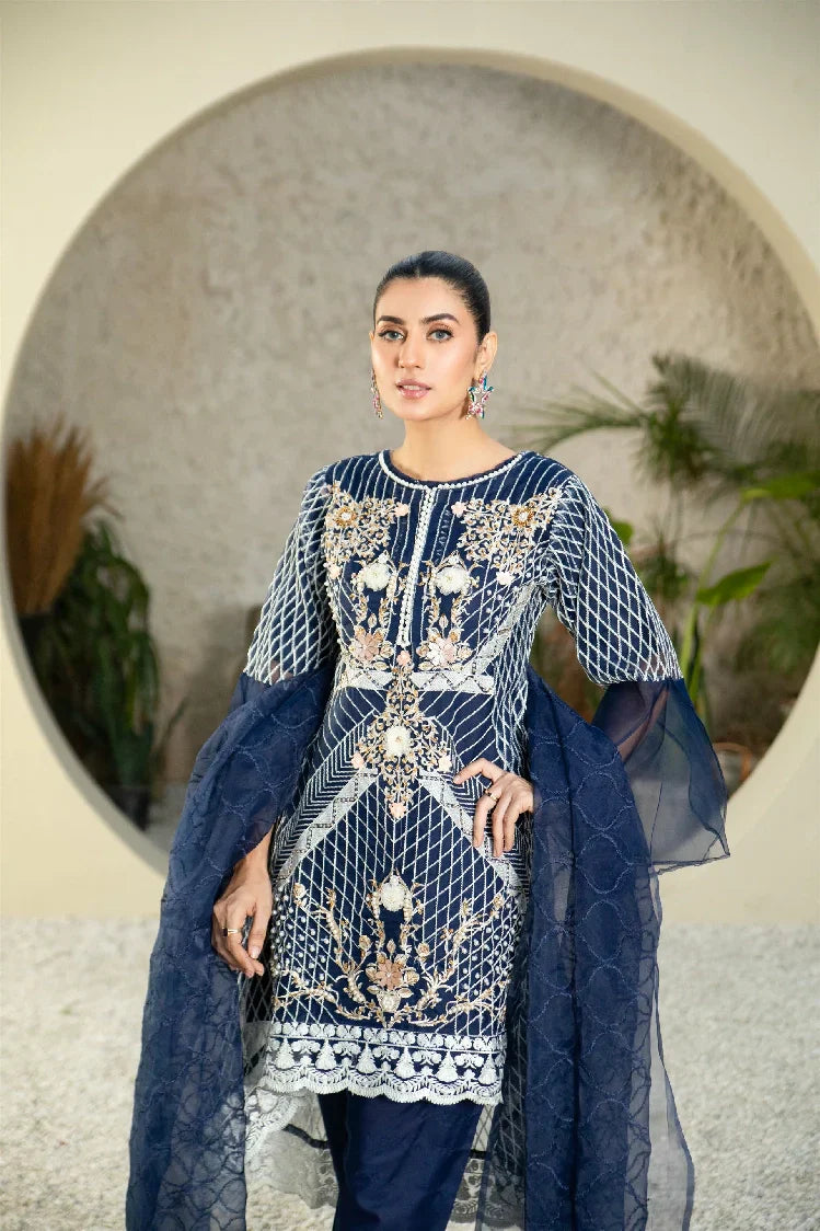 Picture of <!--atz-->Manahils - Mlt-01-Navy Blue - Available at Raja Sahib