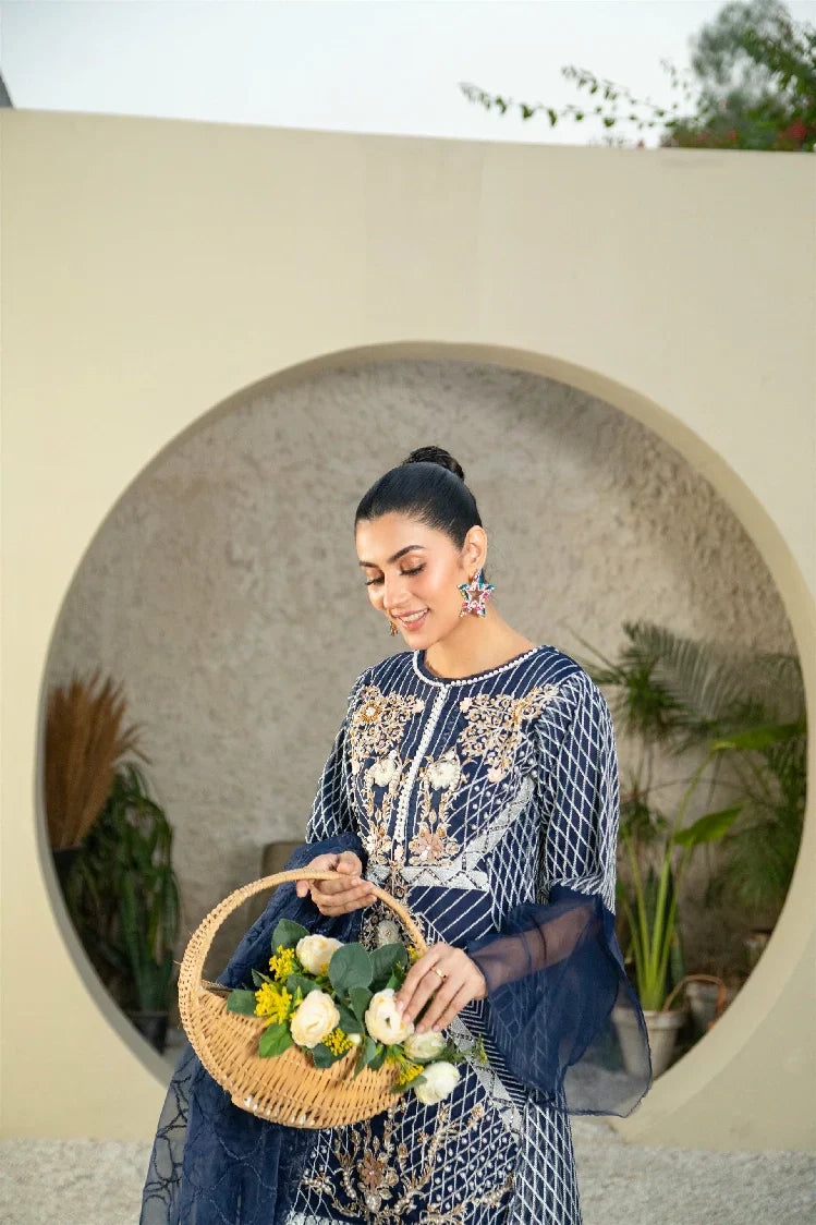 Picture of <!--atz-->Manahils - Mlt-01-Navy Blue - Available at Raja Sahib