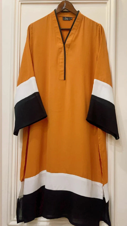 Picture of Manahils - Musturd Shirt - Available at Raja Sahib