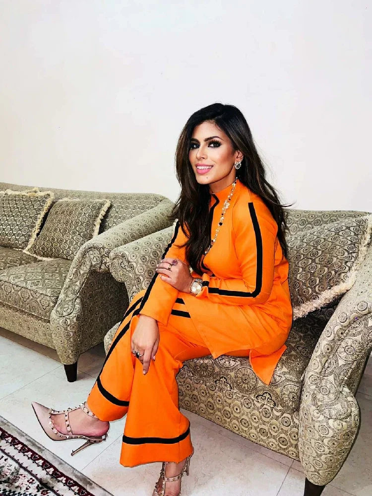 Picture of Manahils - Orange Stripe (Winter) - Available at Raja Sahib