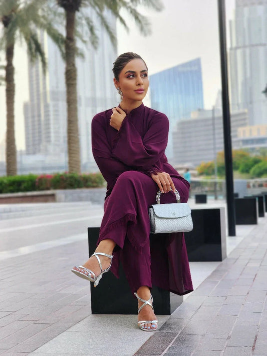 Picture of Manahils - Threaded Love Purple - Available at Raja Sahib