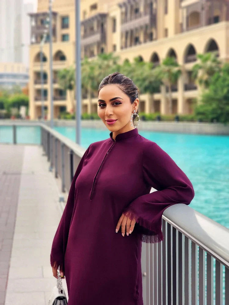 Picture of Manahils - Threaded Love Purple - Available at Raja Sahib