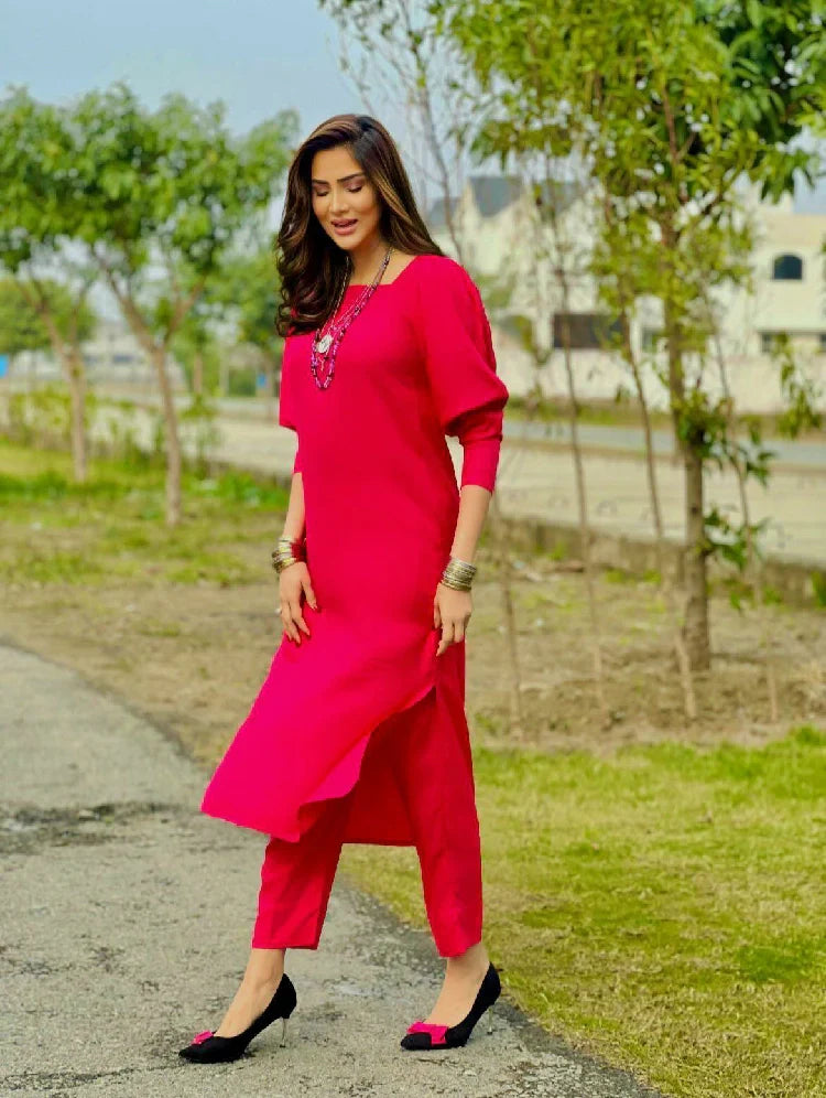 Picture of Manahils - Pink Marina Tunic - Available at Raja Sahib