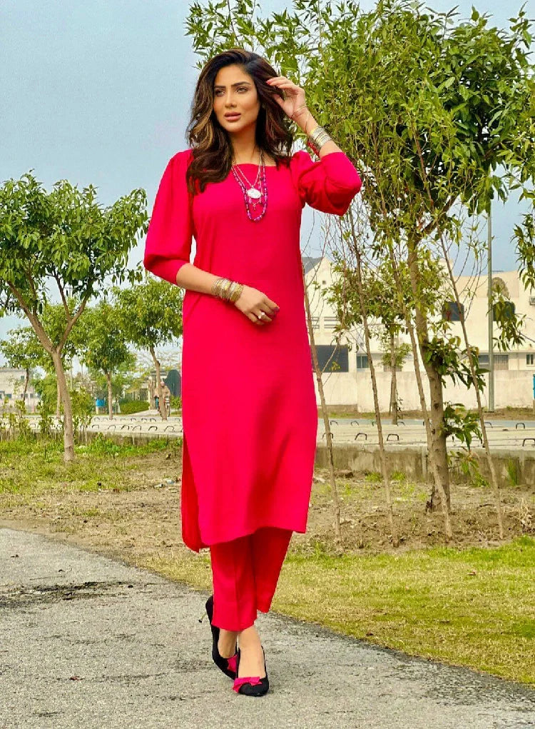 Picture of Manahils - Pink Marina Tunic - Available at Raja Sahib