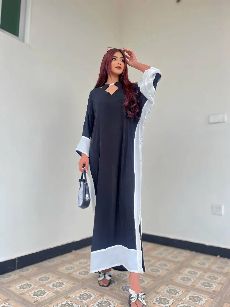 Picture of Manahils - Pop Of Black Kaftan - Available at Raja Sahib