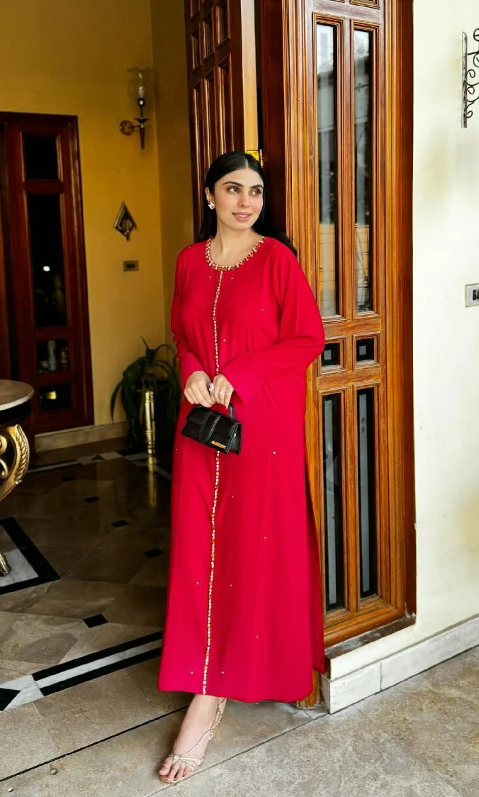 Picture of Manahils - Red Embellished Swarovski - Available at Raja Sahib