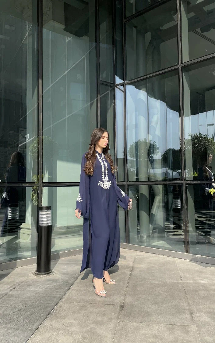 Picture of Manahils - Thread Art Navy - Available at Raja Sahib