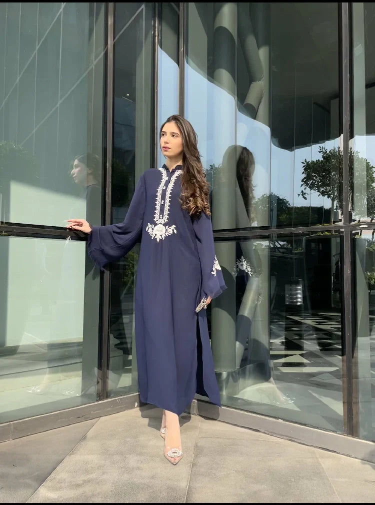 Picture of Manahils - Thread Art Navy - Available at Raja Sahib