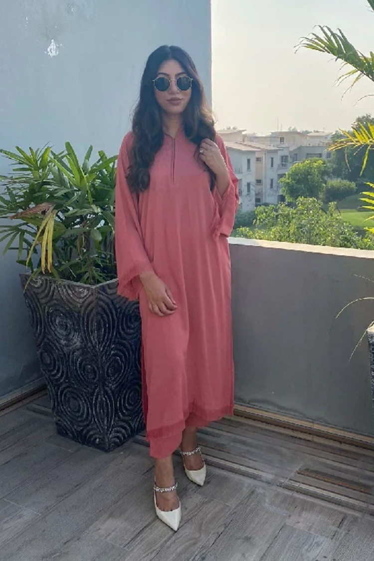 Picture of Manahils - Threaded Love (Two Pc) Peach - Available at Raja Sahib