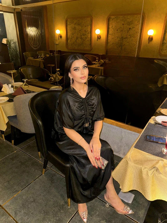 Picture of Manahils - Velvet Silk Kaftan - Available at Raja Sahib