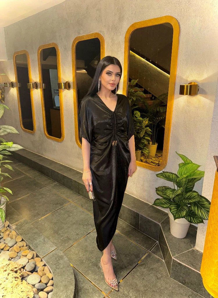 Picture of Manahils - Velvet Silk Kaftan - Available at Raja Sahib