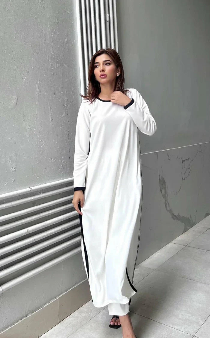 Picture of Manahils - White Basic Two Pc - Available at Raja Sahib