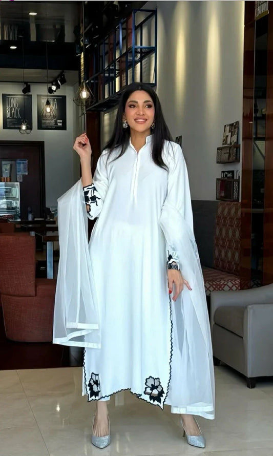 Picture of Manahils - White Premium Scallop - Available at Raja Sahib