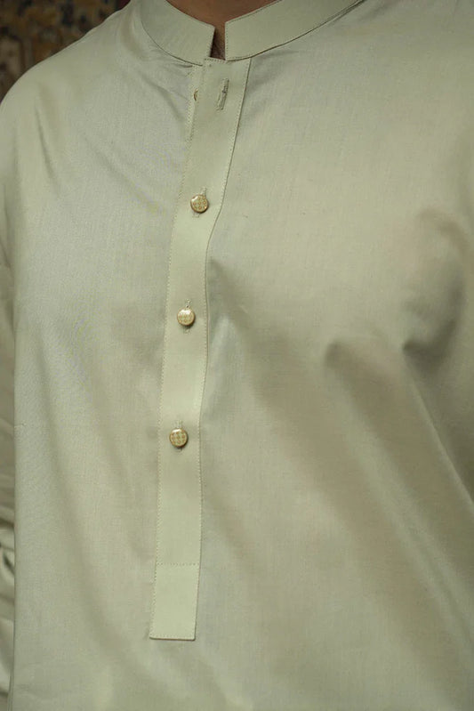 Maqsood Garments - Greenish Cotton Men's Kameez Shalwar
