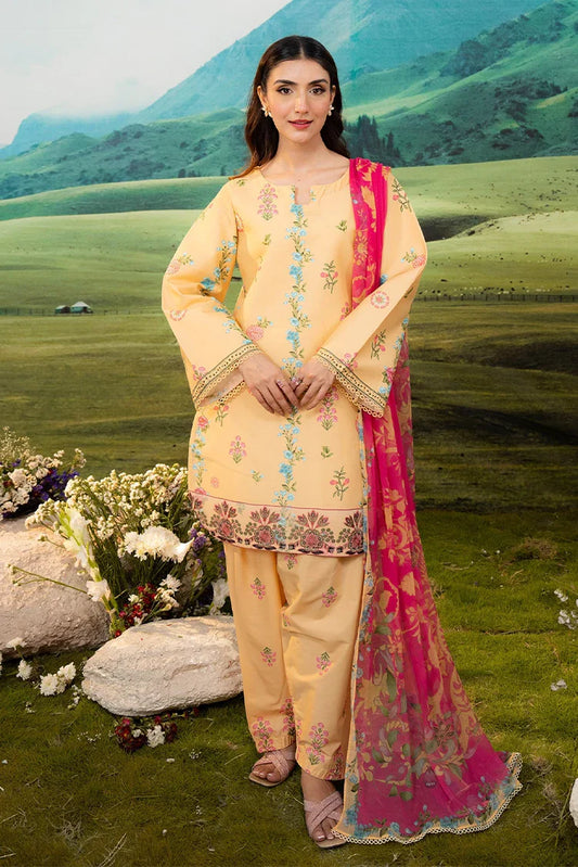 Meerak - Embroidered Lawn - Freesia