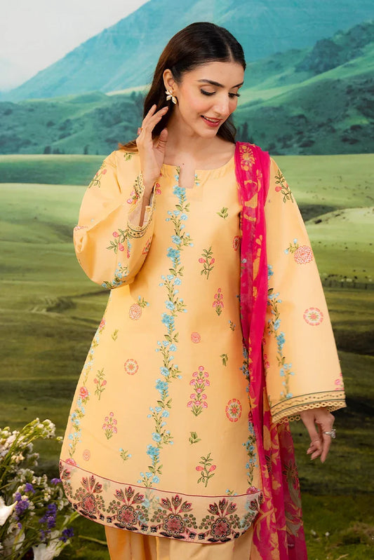 Meerak - Embroidered Lawn - Freesia