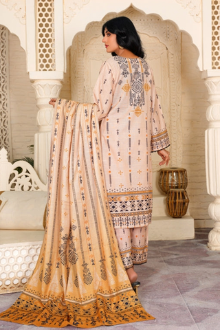 Damask - Embroidered Winter Pret Collecion - 3 PC - Minal