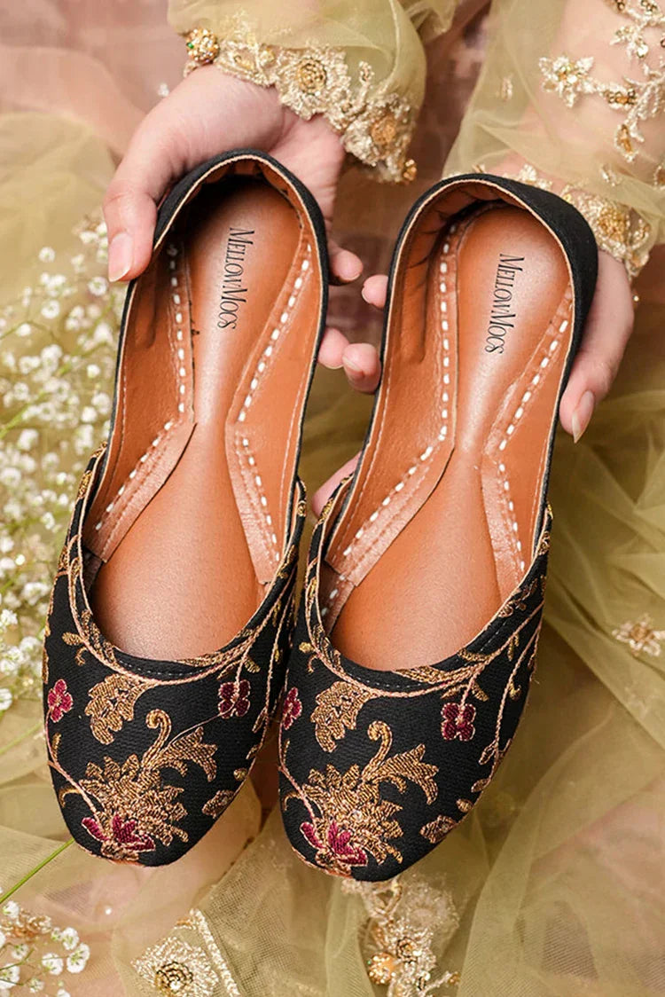 Picture of Malbus - MellowMocs - Ornate Noir Khussa - Available at Raja Sahib