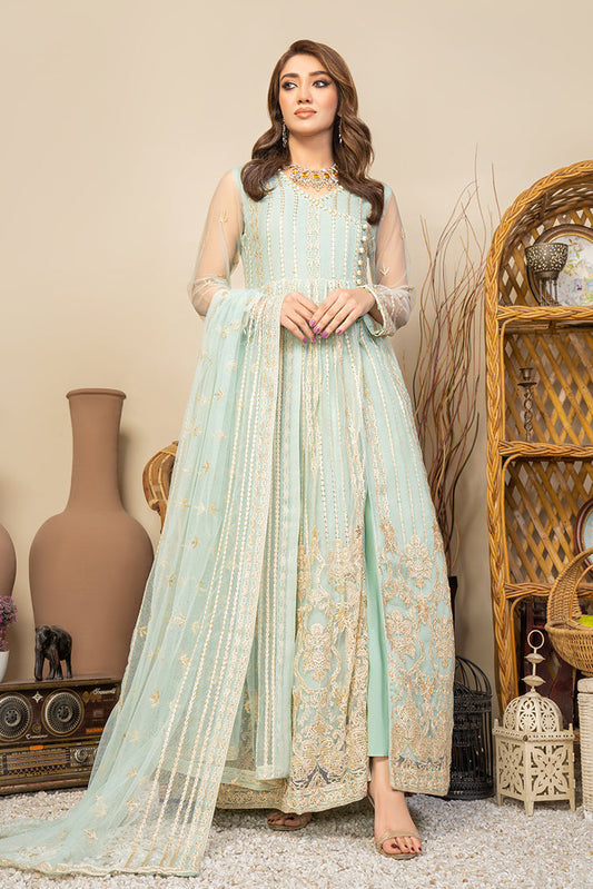 Ellena - Embroidered Net Maxi Dress
