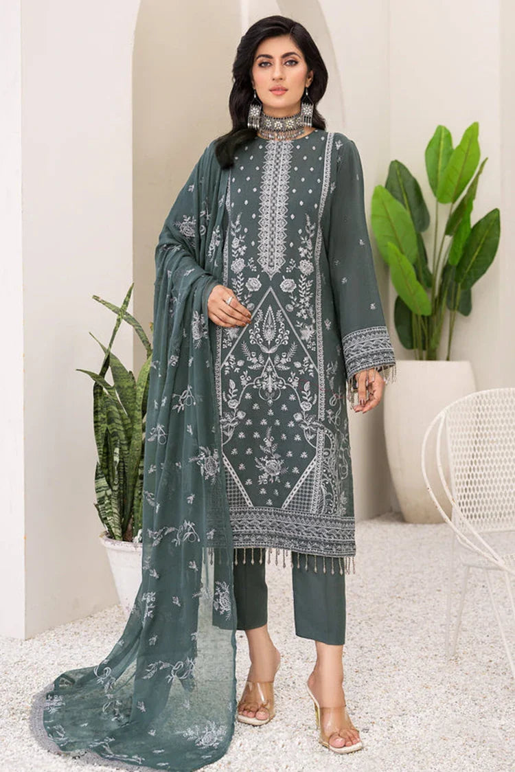 Picture of Kleren - Mehr o Maah Embroidered Slub Karandi Collection - M-15 - Available at Raja Sahib