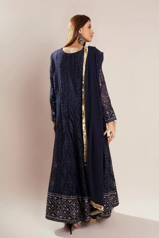 Picture of Manahils - Safiyya RTW Collection - Navy Blue-099 - Available at Raja Sahib