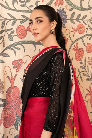 Picture of Stitch Vibes - Morganite RTW  Collection - 3 PC - Maroon - Black Saree - Available at Raja Sahib