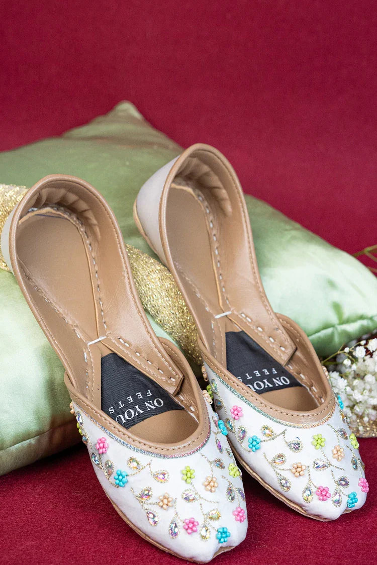 Picture of <!--cbr-->On Your Feets - Shahnama Collection - Ivory Blossom - Available at Raja Sahib