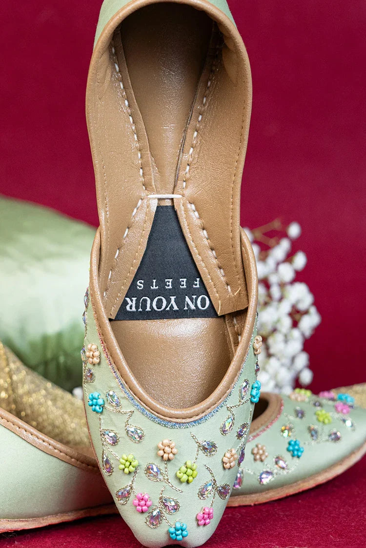 Picture of <!--cbt-->On Your Feets - Shahnama Collection - Mint Blossom - Available at Raja Sahib