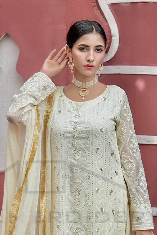 Picture of Manahils - Safiyya RTW Collection - Off White-098 - Available at Raja Sahib