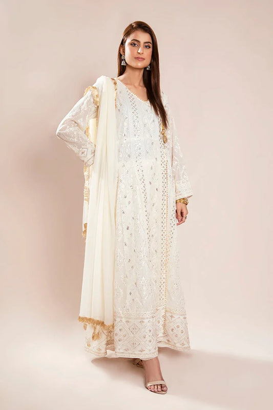 Picture of Manahils - Safiyya RTW Collection - Off White-099 - Available at Raja Sahib