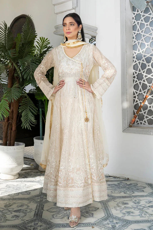 Picture of Manahils - Safiyya RTW Collection - Off White-105 - Available at Raja Sahib