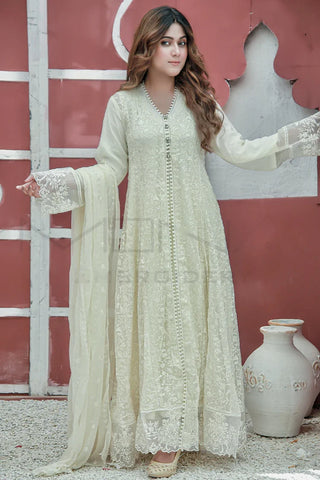 Picture of Manahils - Safiyya RTW Collection - Off White-113 - Available at Raja Sahib