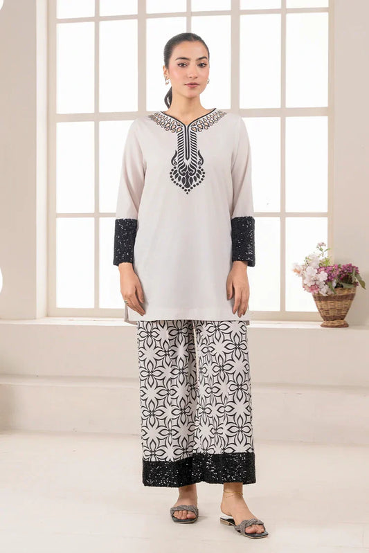 Picture of <!--ans-->Stitch Vibes - Ravayah Eid Collection Vol 1 - Elan Blanc Co-ord set - Available at Raja Sahib