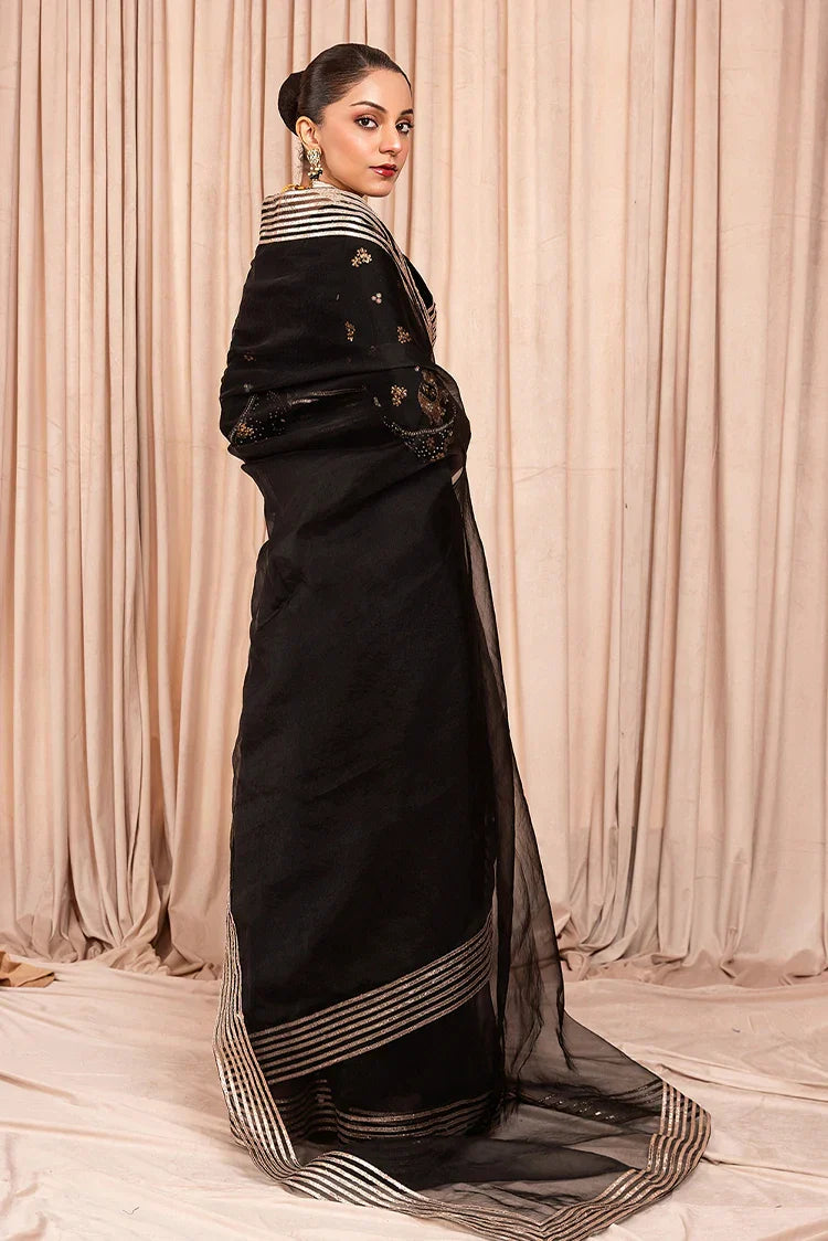 Picture of Stitch Vibes - Marli Onyx Sari - 3 Piece - ORR6342 - Available at Raja Sahib