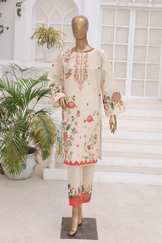 Suntex Fabrics - 2 Piece - Printed Lawn Suit - Cream