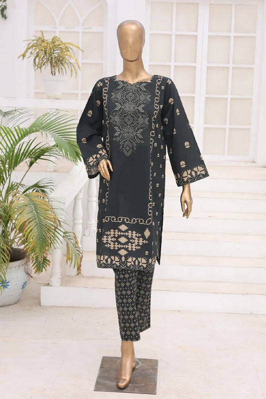 Suntex Fabrics - 2 Piece - Printed Lawn Suit - Black