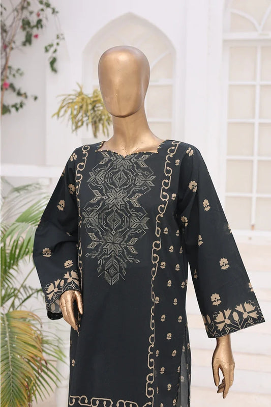Suntex Fabrics - 2 Piece - Printed Lawn Suit - Black