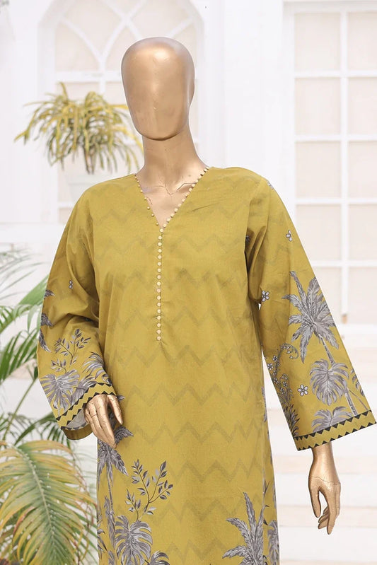 Suntex Fabrics - 2 Piece - Printed Lawn Suit - Mustard